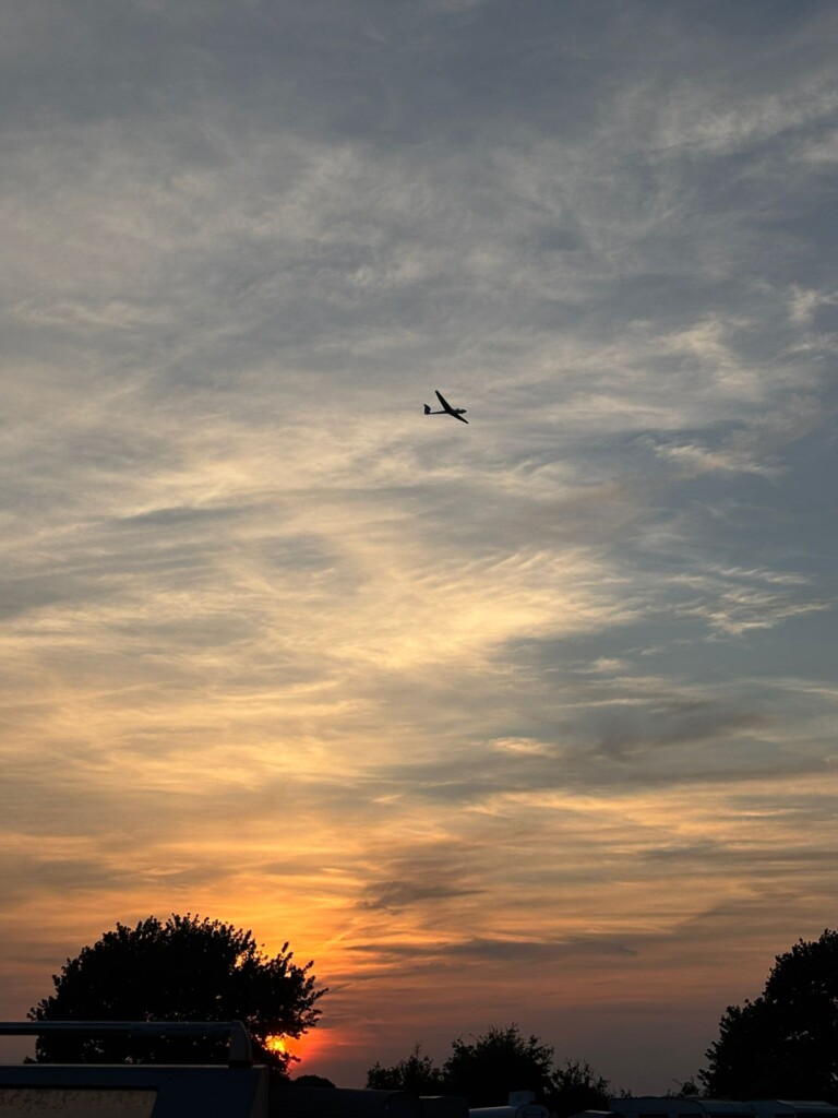 Sunset with a glider
