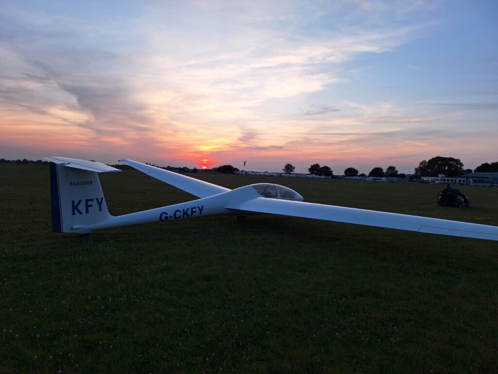 Glider at dusk