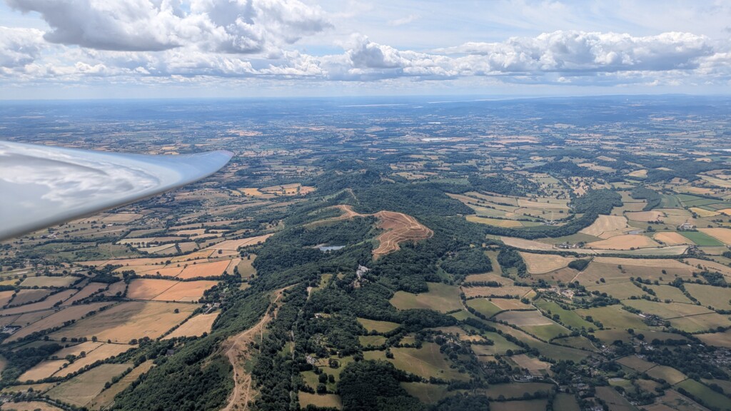 Malvern Hills, with the Severn Estuary in the distance