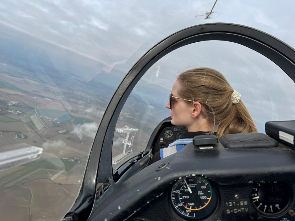 Janine in the front seat