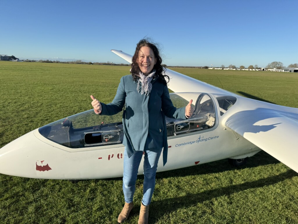 Krisztina with a glider