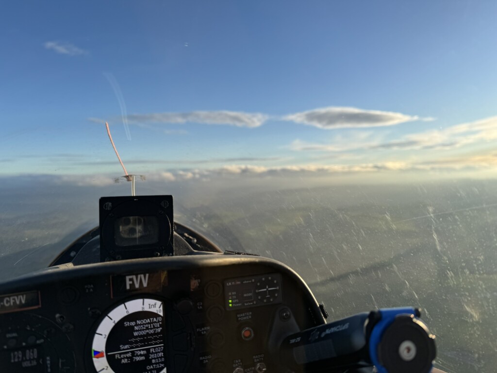 View of some lenticular clouds from our Pegase glider