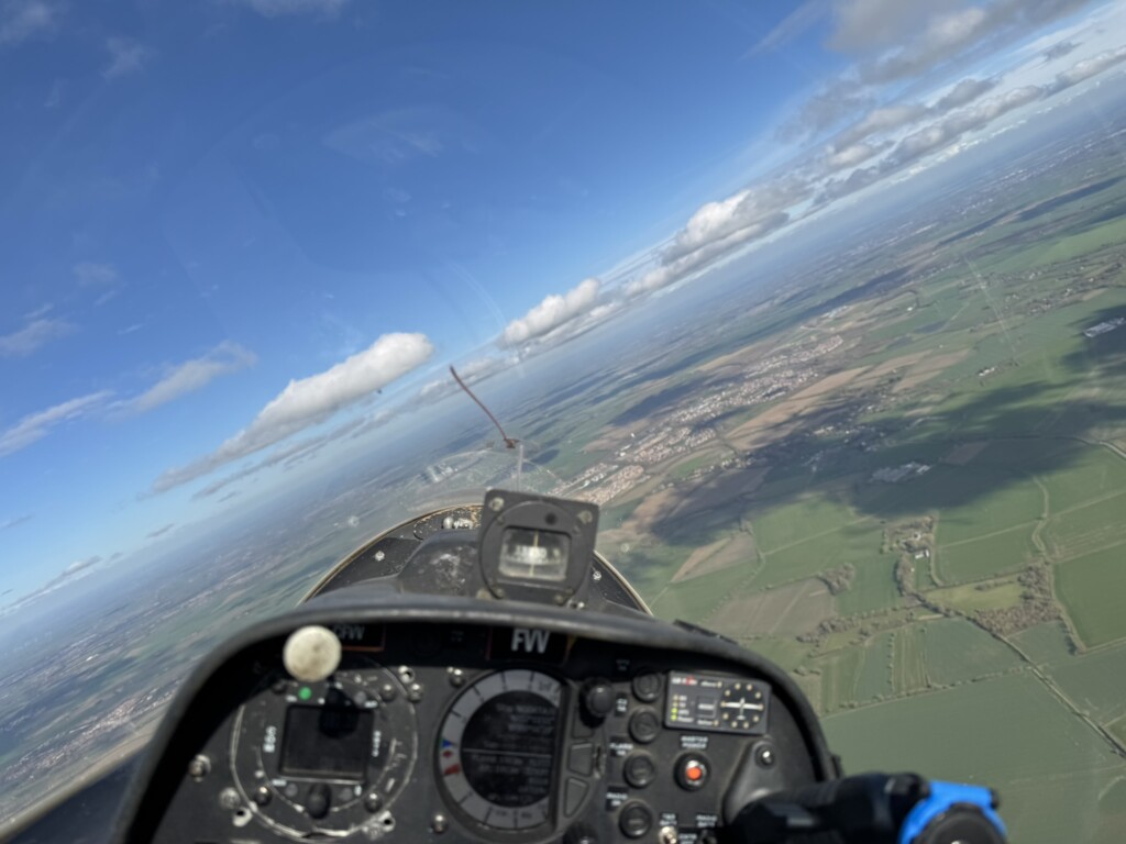 Clouds from in front of a glider