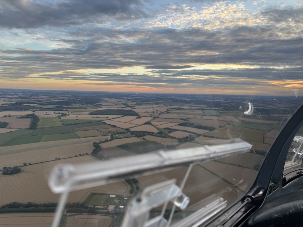 The sunset looking west