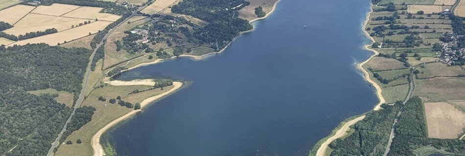 Rutland Water from the West as I headed South.
