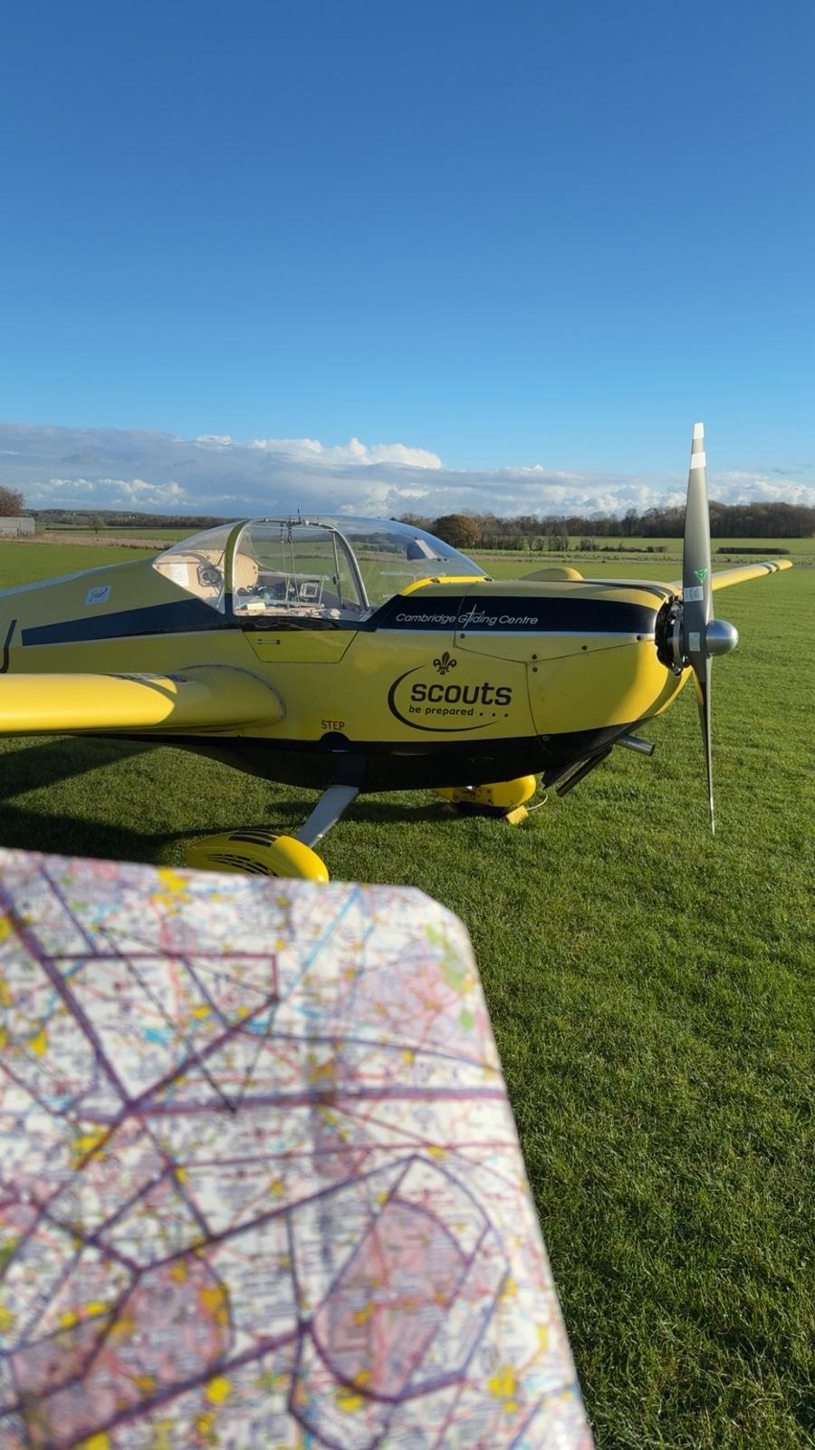 The TMG with an aeronautical chart