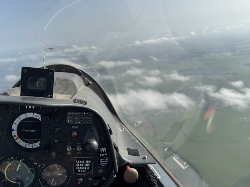 A view over the nose of our Pegase glider