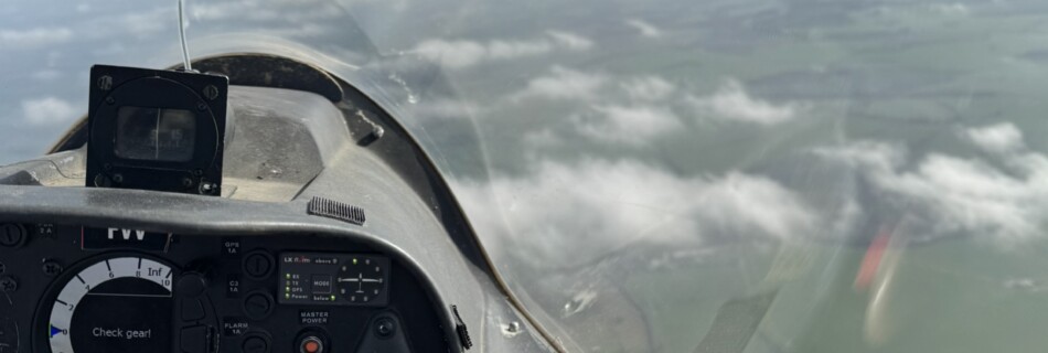 A view over the nose of our Pegase glider