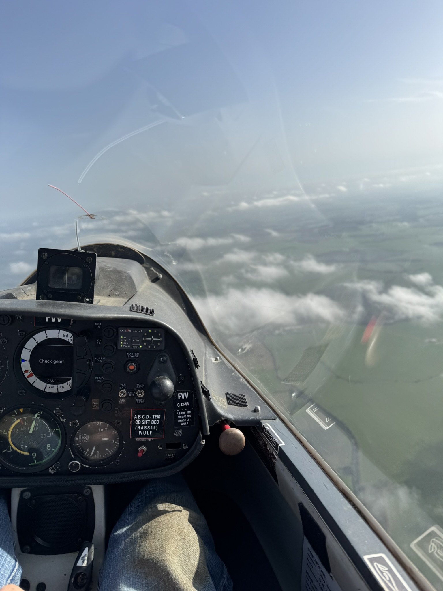 A view over the nose of our Pegase glider